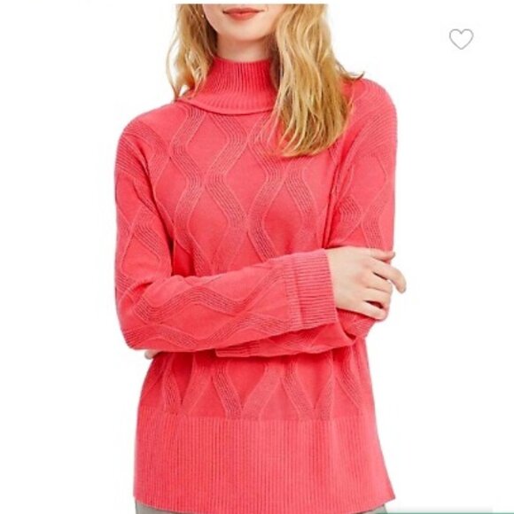 NWT NIC + ZOE Eternal Turtleneck Sweater Zinnia Pink Petite...